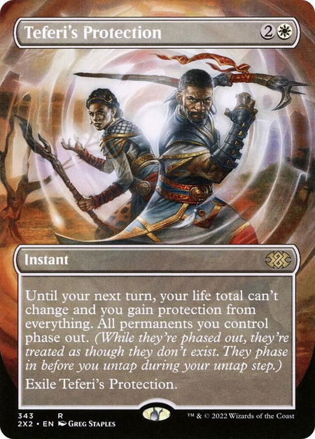 Teferi's Protection (Borderless) - Double Masters 2022 Magic: The Gathering trading card