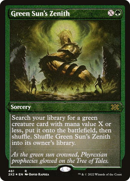 Green Sun's Zenith (Foil Etched) - Double Masters 2022 Magic: The Gathering trading card