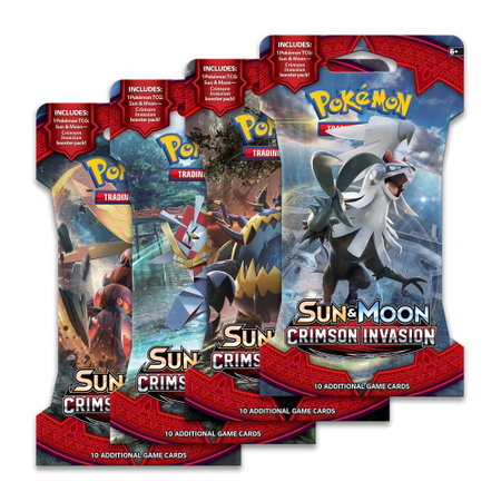 Crimson Invasion Sleeved Booster Pack Art Bundle [Set of 4] - SM - Crimson Invasion Pokémon trading card