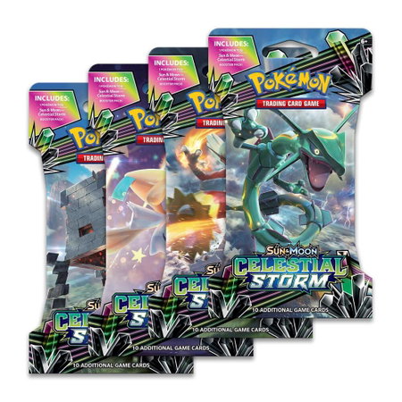 Celestial Storm Sleeved Booster Pack Art Bundle [Set of 4] - SM - Celestial Storm Pokémon trading card