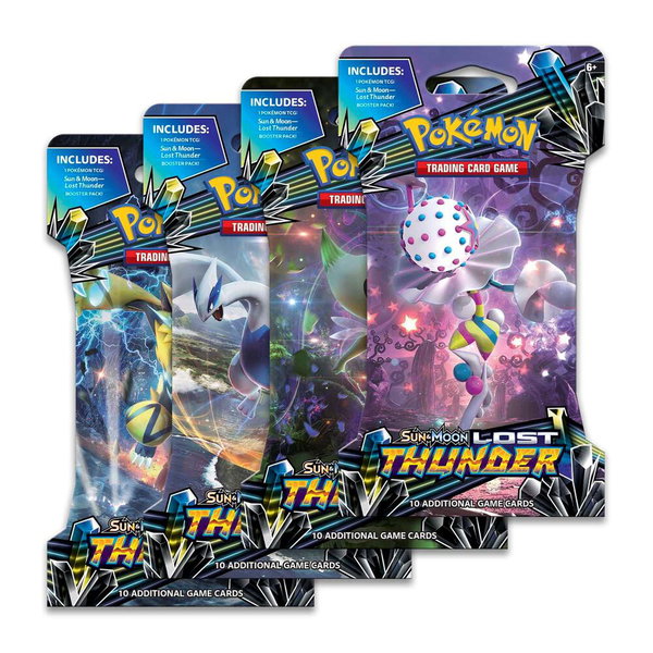 Lost Thunder Sleeved Booster Pack Art Bundle [Set of 4] - SM - Lost Thunder Pokémon trading card