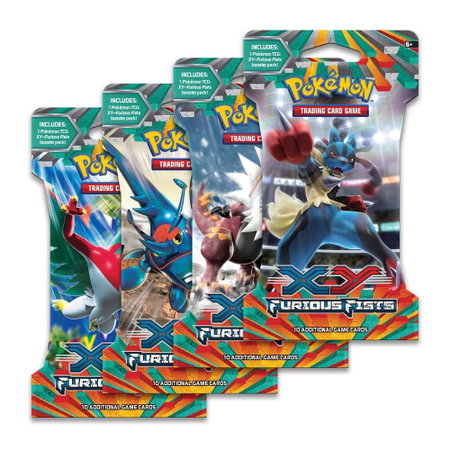 Furious Fists Sleeved Booster Pack Art Bundle [Set of 4] - XY - Furious Fists Pokémon trading card