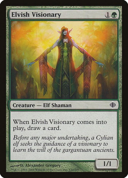 Elvish Visionary trading card from Shards of Alara Elvish Visionary - Shards of Alara Magic: The Gathering trading card