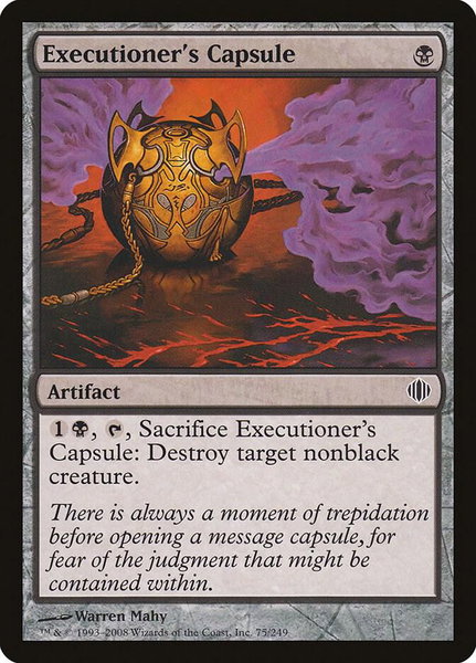 Executioner's Capsule trading card from Shards of Alara Executioner's Capsule - Shards of Alara Magic: The Gathering trading card