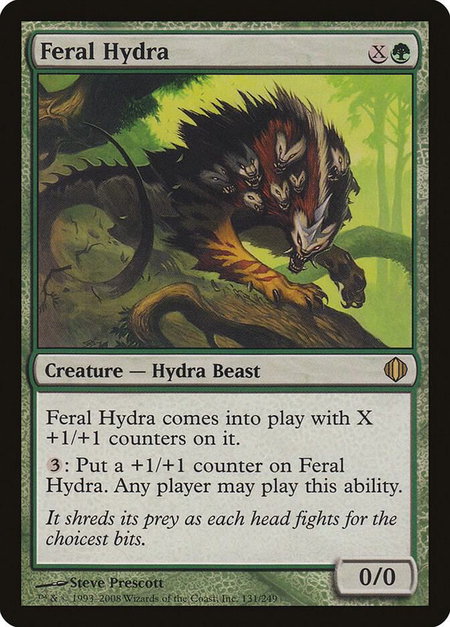 Feral Hydra trading card from Shards of Alara Feral Hydra - Shards of Alara Magic: The Gathering trading card