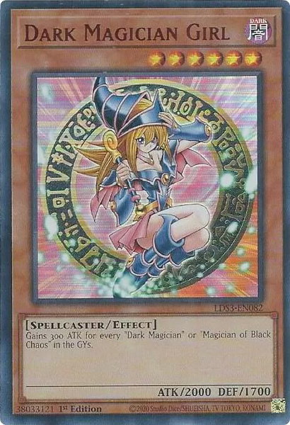 Dark Magician Girl (Red) trading card from Legendary Duelists: Season 3 Dark Magician Girl (Red) - Legendary Duelists: Season 3 YuGiOh trading card