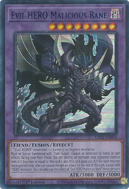 Evil HERO Malicious Bane (Blue) - Legendary Duelists: Season 3 YuGiOh trading card