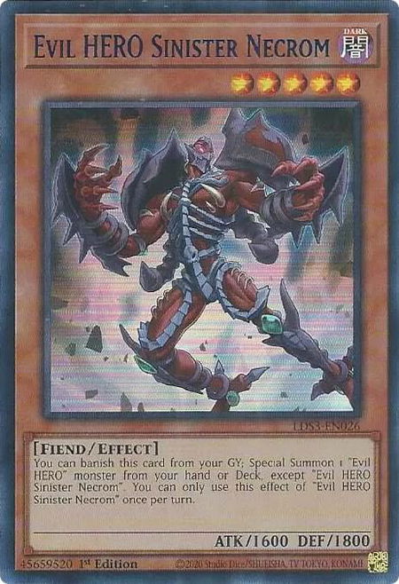Evil HERO Sinister Necrom (Blue) - Legendary Duelists: Season 3 YuGiOh trading card