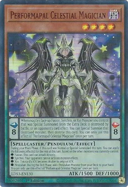 Performapal Celestial Magician (Red) trading card from Legendary Duelists: Season 3 Performapal Celestial Magician (Red) - Legendary Duelists: Season 3 YuGiOh trading card