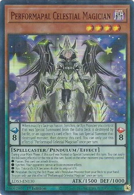 Performapal Celestial Magician (Red) trading card from Legendary Duelists: Season 3 Performapal Celestial Magician (Red) - Legendary Duelists: Season 3 YuGiOh trading card