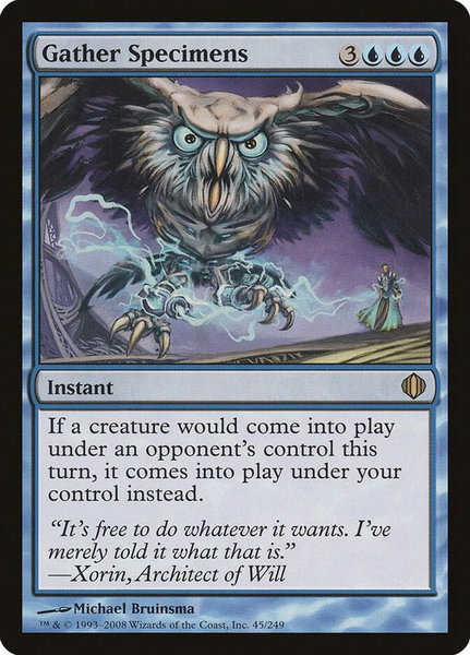 Gather Specimens trading card from Shards of Alara Gather Specimens - Shards of Alara Magic: The Gathering trading card