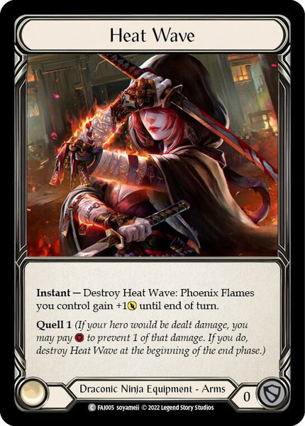 Heat Wave trading card from Blitz Deck: Uprising - Fai Heat Wave - Blitz Deck: Uprising - Fai Flesh and Blood trading card