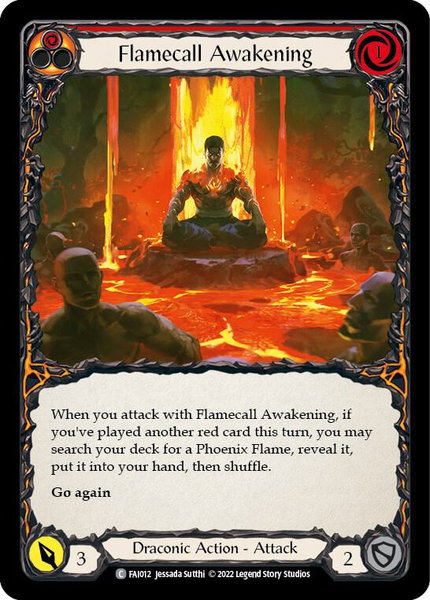 Flamecall Awakening - Blitz Deck: Uprising - Fai Flesh and Blood trading card