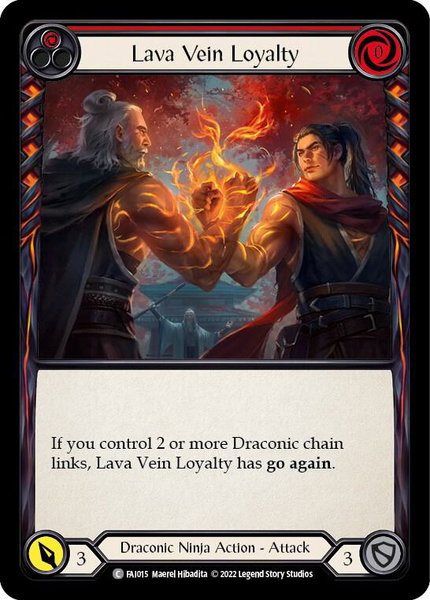 Lava Vein Loyalty (Red) trading card from Blitz Deck: Uprising - Fai Lava Vein Loyalty (Red) - Blitz Deck: Uprising - Fai Flesh and Blood trading card