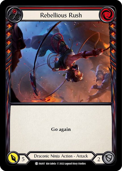 Rebellious Rush (Red) - Blitz Deck: Uprising - Fai Flesh and Blood trading card