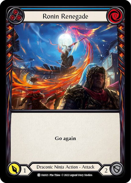 Ronin Renegade (Blue) trading card from Blitz Deck: Uprising - Fai Ronin Renegade (Blue) - Blitz Deck: Uprising - Fai Flesh and Blood trading card