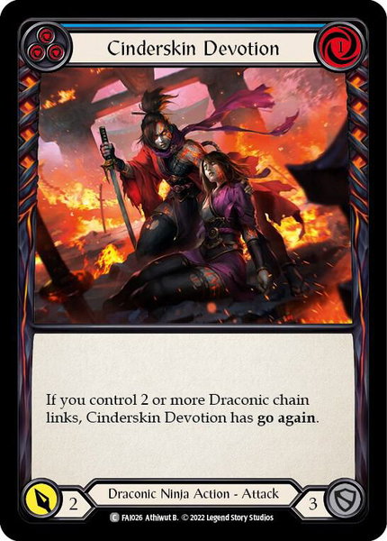 Cinderskin Devotion (Blue) - Blitz Deck: Uprising - Fai Flesh and Blood trading card
