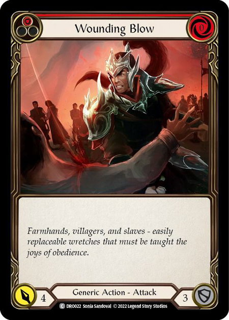 Wounding Blow trading card from Blitz Deck: Uprising - Dromai Wounding Blow - Blitz Deck: Uprising - Dromai Flesh and Blood trading card