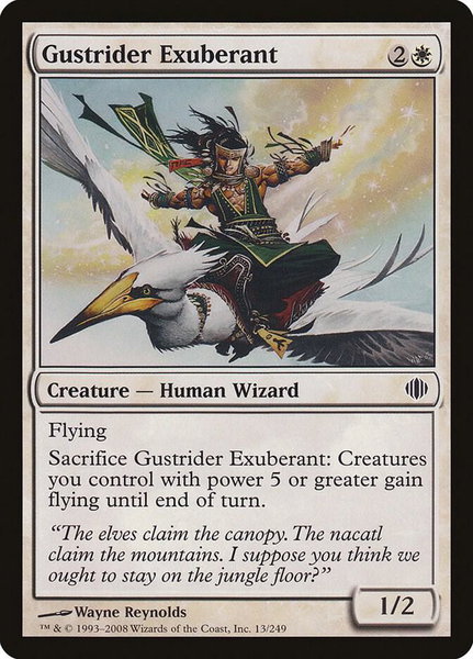 Gustrider Exuberant trading card from Shards of Alara Gustrider Exuberant - Shards of Alara Magic: The Gathering trading card