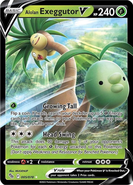 Alolan Exeggutor V - Pokemon GO Pokémon trading card