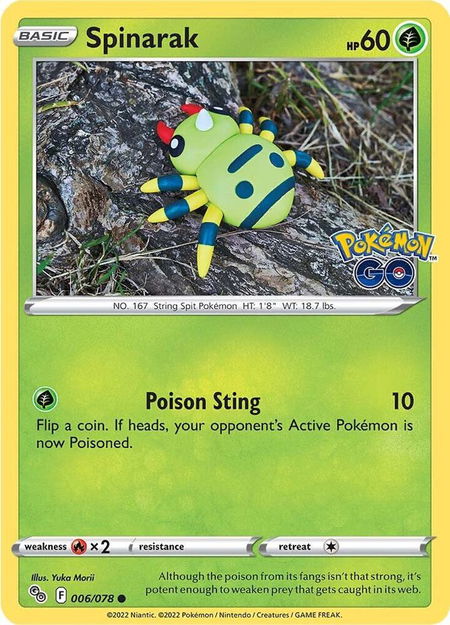 Spinarak - Pokemon GO Pokémon trading card