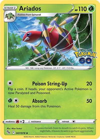 Ariados - Pokemon GO (PGO) #007/078 - Uncommon Pokémon Trading Card