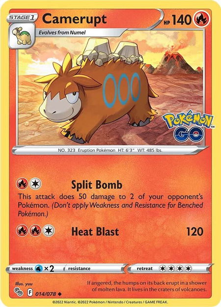 Camerupt - Pokemon GO Pokémon trading card