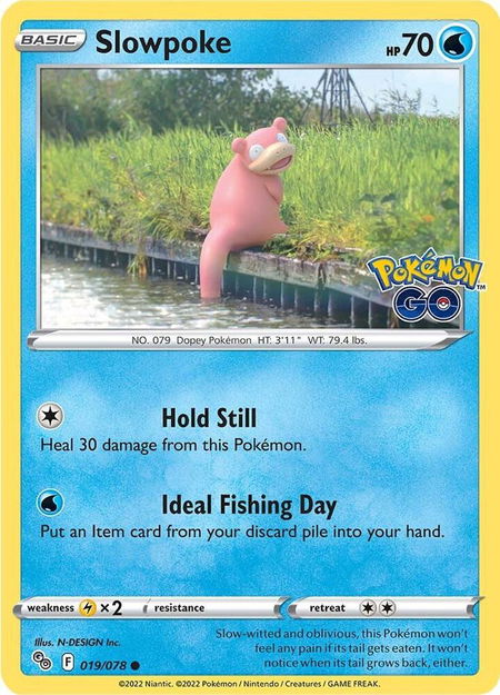Slowpoke trading card from Pokemon GO Slowpoke - Pokemon GO Pokémon trading card