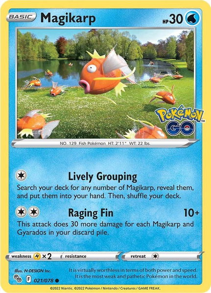 Magikarp trading card from Pokemon GO Magikarp - Pokemon GO Pokémon trading card
