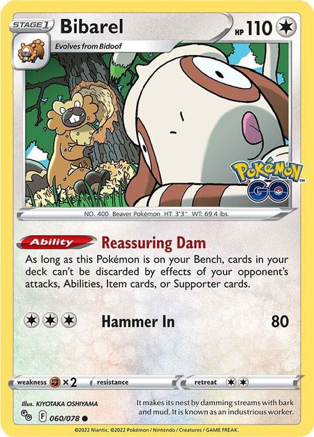 Bibarel - Pokemon GO Pokémon trading card