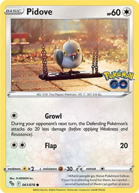Pidove - Pokemon GO (PGO) #061/078 - Common Pokémon Trading Card