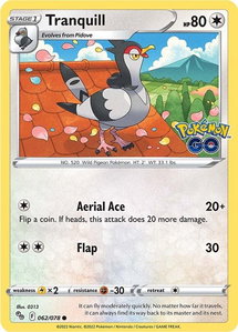 Tranquill - Pokemon GO (PGO) #062/078 - Common Pokémon Trading Card
