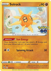 Solrock - Pokemon GO (PGO) #039/078 - Uncommon Pokémon Trading Card