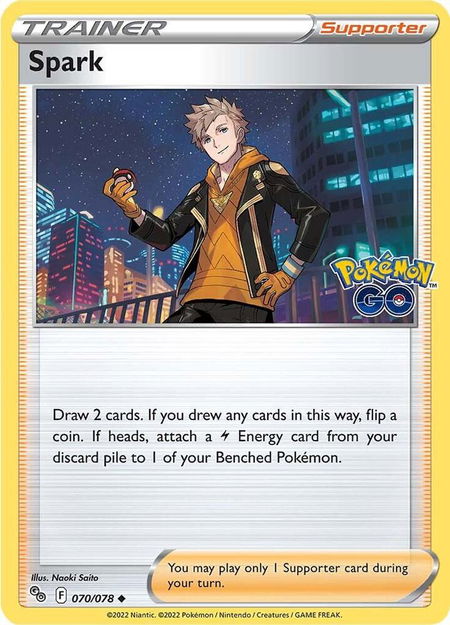 Spark trading card from Pokemon GO Spark - Pokemon GO Pokémon trading card