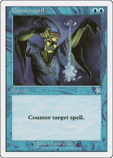 Counterspell trading card from Starter 1999 Counterspell - Starter 1999 Magic: The Gathering trading card