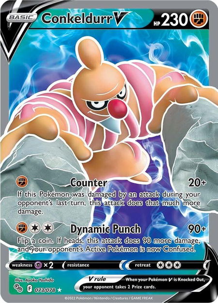 Conkeldurr V (Full Art) trading card from Pokemon GO Conkeldurr V (Full Art) - Pokemon GO Pokémon trading card