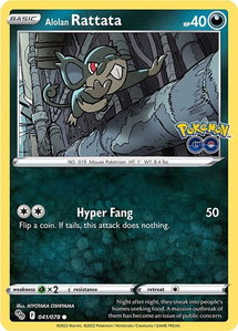Alolan Rattata - Pokemon GO (PGO) #041/078 - Common Pokémon Trading Card