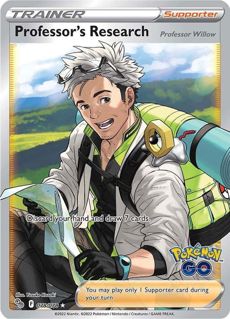 Professor's Research (Full Art) trading card from Pokemon GO Professor's Research (Full Art) - Pokemon GO Pokémon trading card