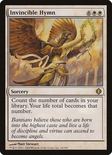 Invincible Hymn trading card from Shards of Alara Invincible Hymn - Shards of Alara Magic: The Gathering trading card