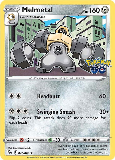Melmetal trading card from Pokemon GO Melmetal - Pokemon GO Pokémon trading card