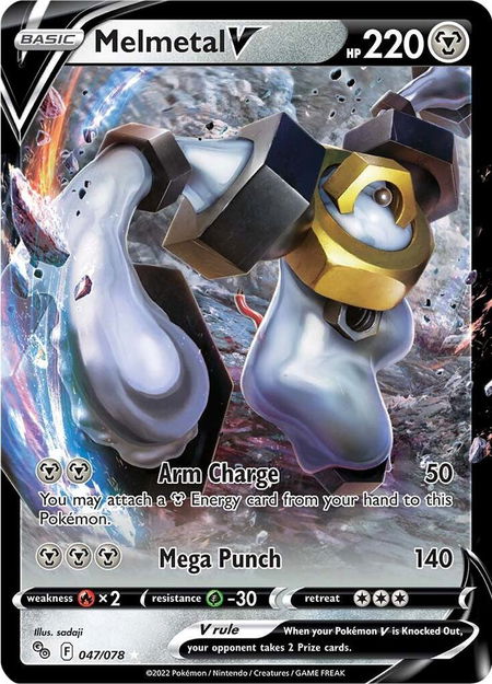Melmetal V trading card from Pokemon GO Melmetal V - Pokemon GO Pokémon trading card