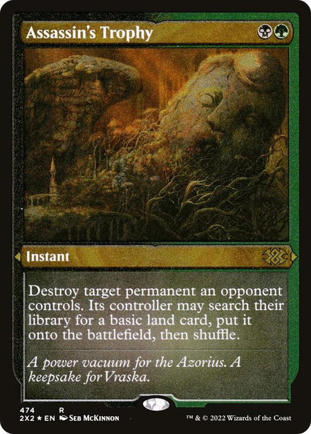 Assassin's Trophy (Foil Etched) trading card from Double Masters 2022 Assassin's Trophy (Foil Etched) - Double Masters 2022 Magic: The Gathering trading card