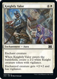 Knightly Valor - Double Masters 2022 (2X2) #14 - Common Magic: The Gathering Trading Card