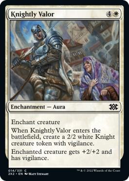 Knightly Valor trading card from Double Masters 2022 Knightly Valor - Double Masters 2022 Magic: The Gathering trading card