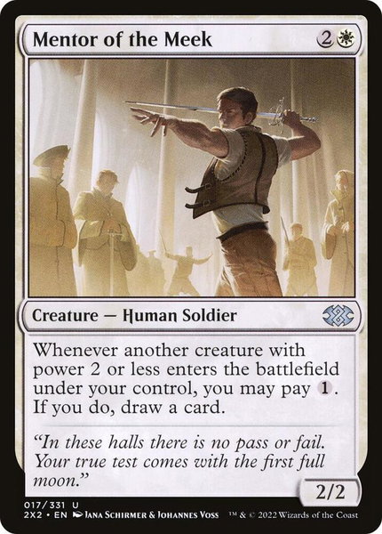 Mentor of the Meek trading card from Double Masters 2022 Mentor of the Meek - Double Masters 2022 Magic: The Gathering trading card
