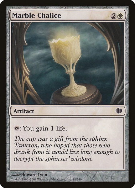 Marble Chalice trading card from Shards of Alara Marble Chalice - Shards of Alara Magic: The Gathering trading card