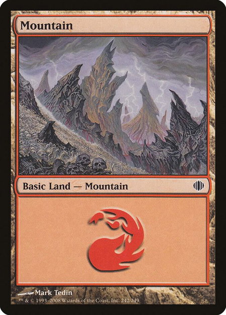 Mountain (242) trading card from Shards of Alara Mountain (242) - Shards of Alara Magic: The Gathering trading card