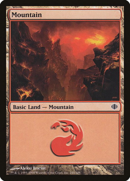 Mountain (244) trading card from Shards of Alara Mountain (244) - Shards of Alara Magic: The Gathering trading card