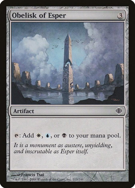 Obelisk of Esper - Shards of Alara Magic: The Gathering trading card