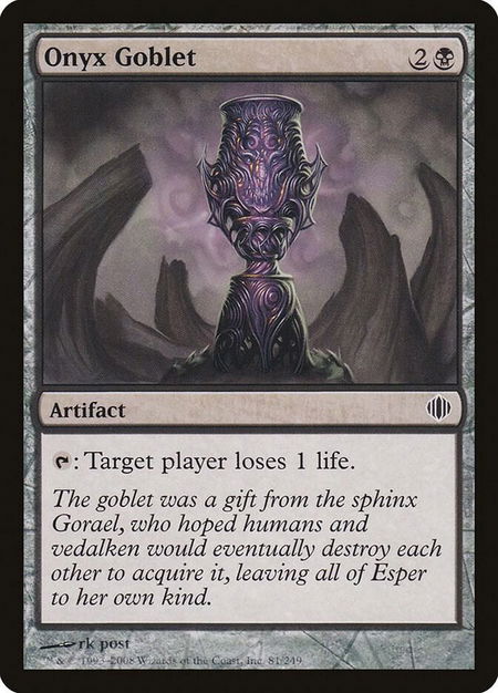 Onyx Goblet - Shards of Alara Magic: The Gathering trading card